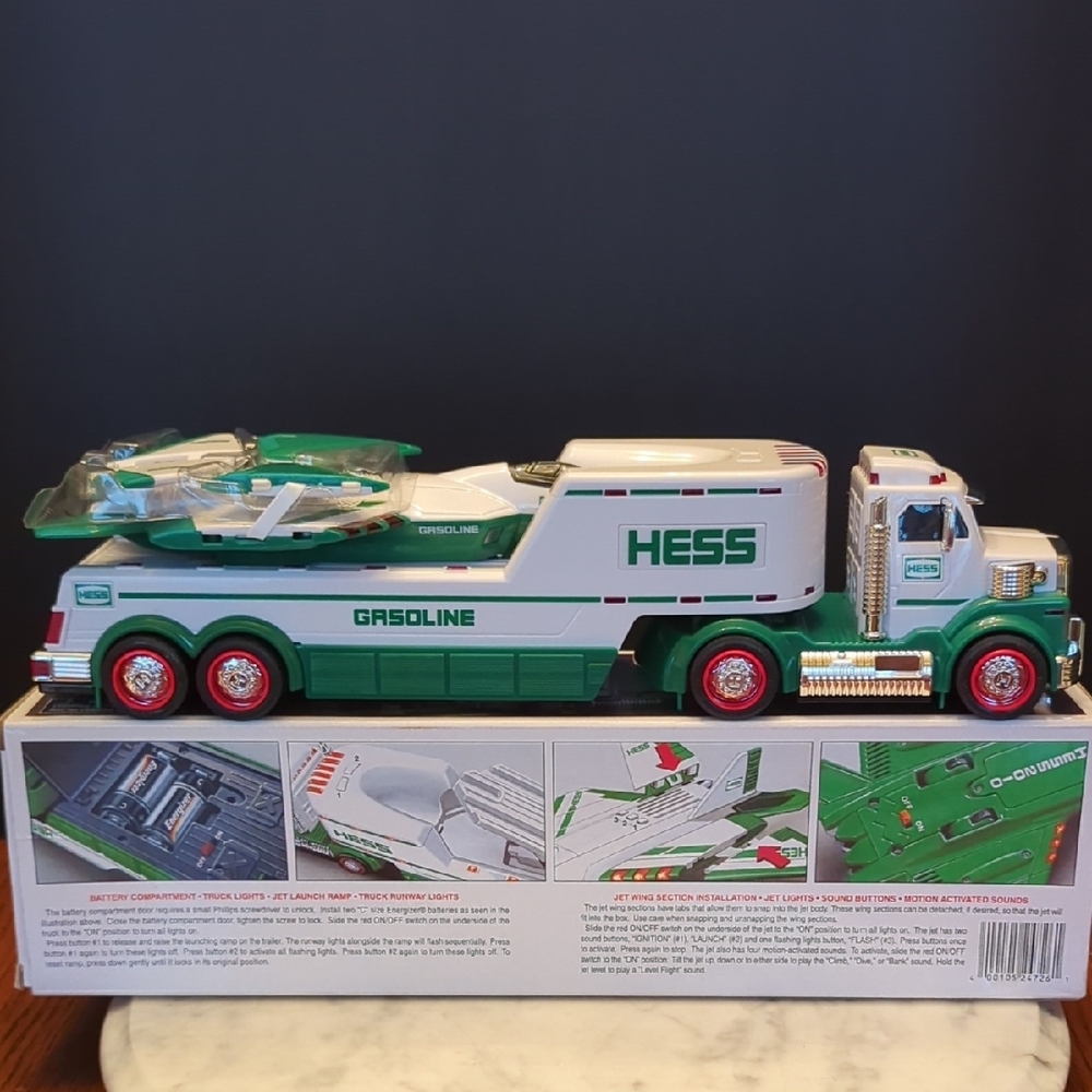 2010 Hess Toy Truck and Jet - Green and White - Picture 6 of 17
